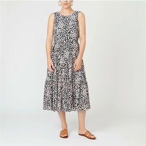 Jcrew Tiered midi dress in poppy garden print
